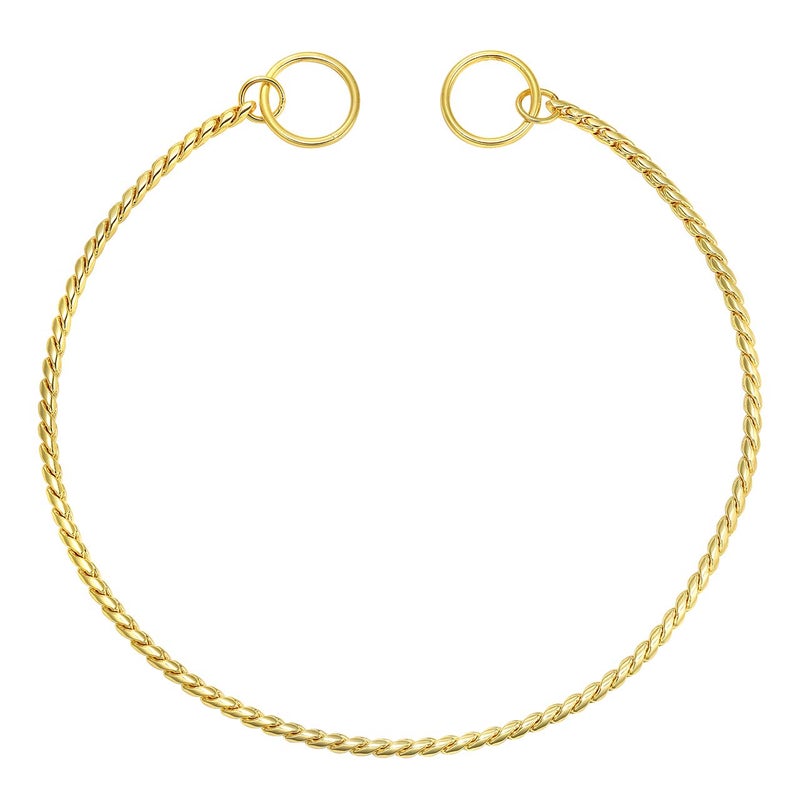 Mogoko Stainless Steel Dog Choke Chain Collar, Puppy Metal Snake Chain Slip Collar Pet Titan Training Walking Choker (Gold;24.0" 5.0mm) - Image 3